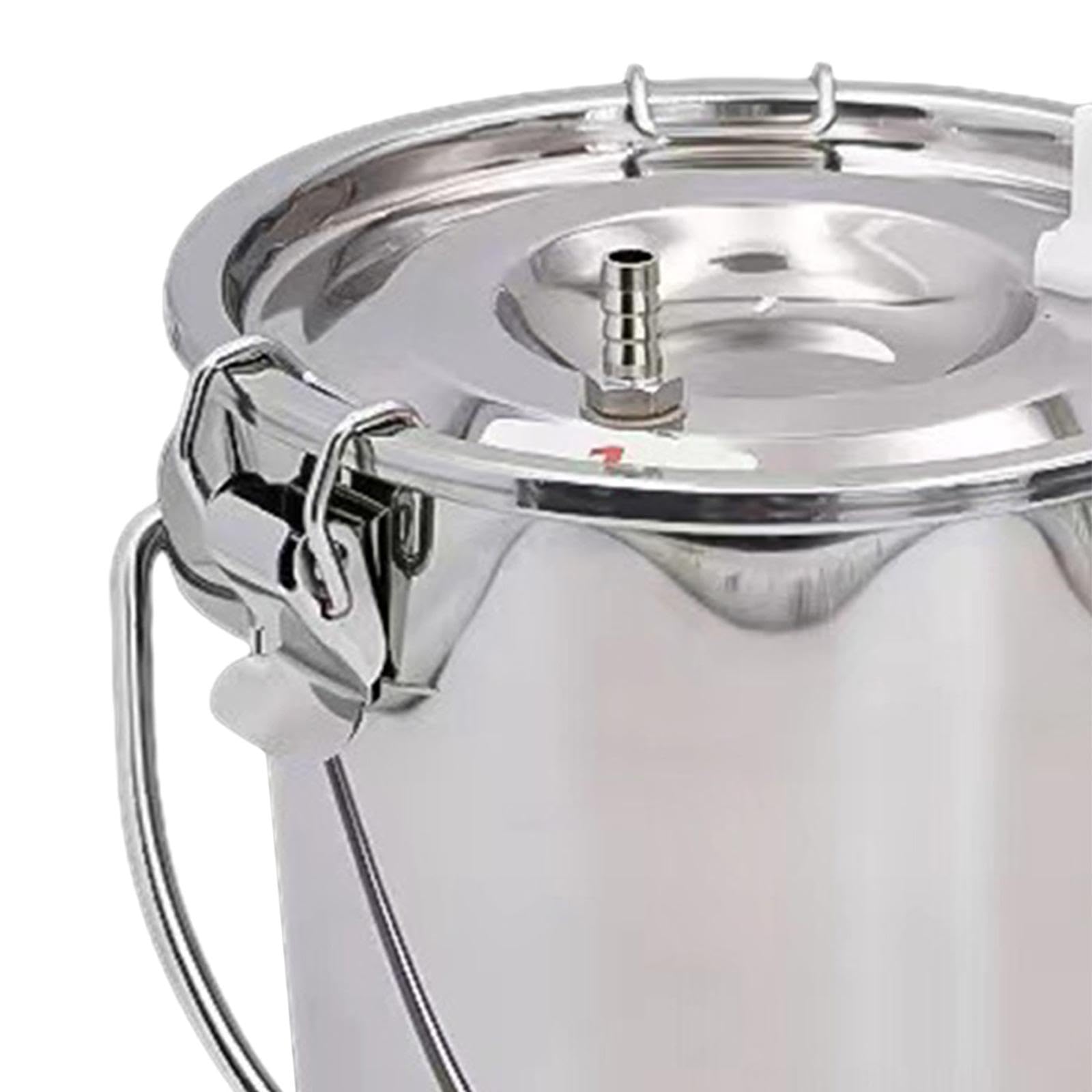 Juego de 2 cubos de ordeñadora para ordeñadora, para vaca, oveja, caballo, 3 L, plateado