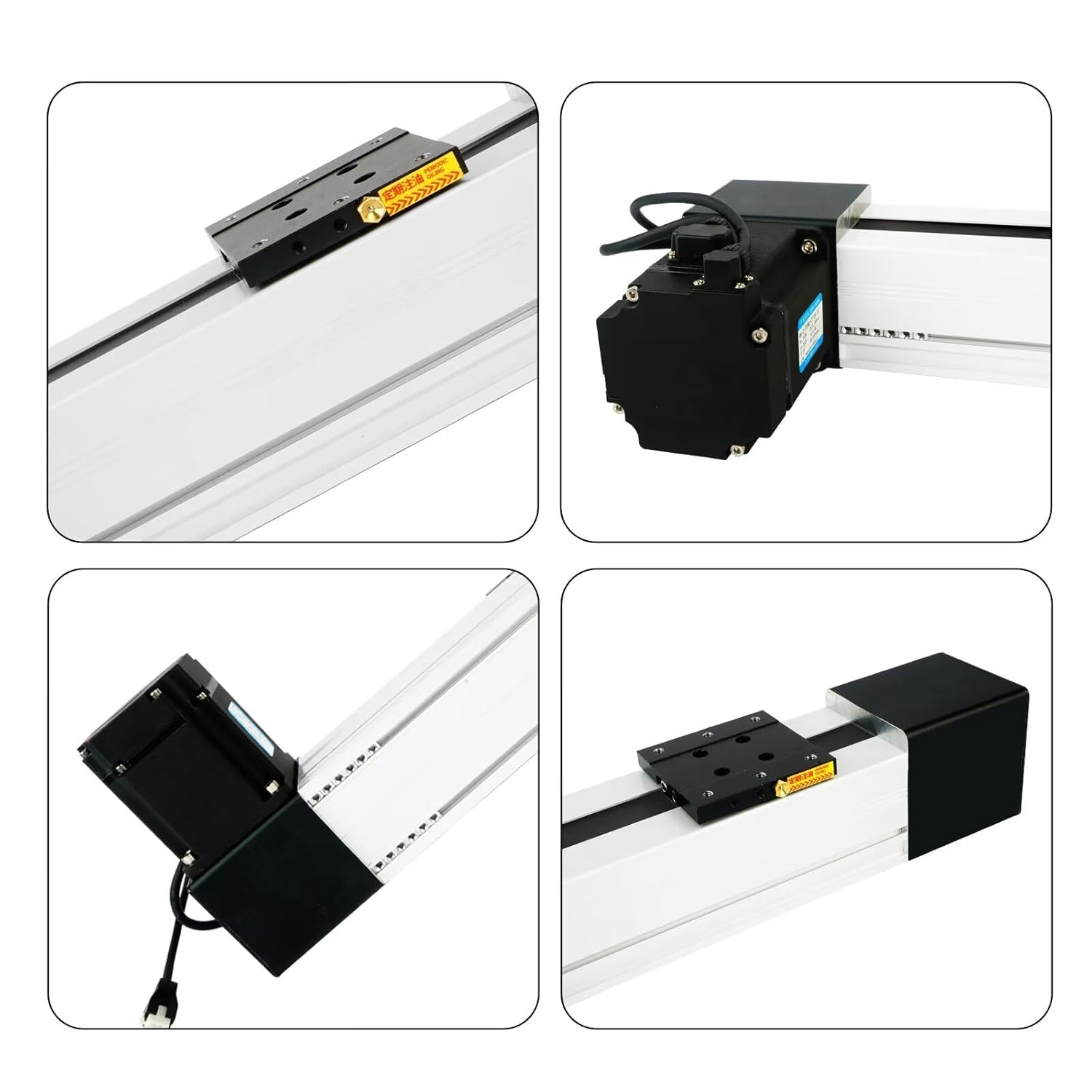 FUYU Linear Actuator High Speed Max 3m/s Belt Drive CNC Linear Guide Slide Rail Linear Motion Stage Router Parts Motorized Nema34 Stepper Motor[300mm Stroke Work Size]