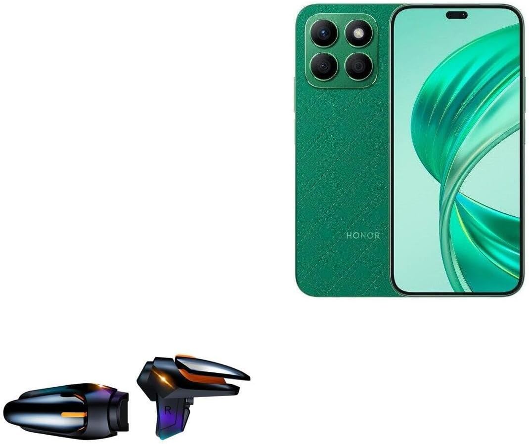 BoxWave Gaming Gear Compatible with Honor X8b - Touchscreen QuickTrigger Auto, Trigger Buttons Autofire Gaming Mobile FPS - Jet Black