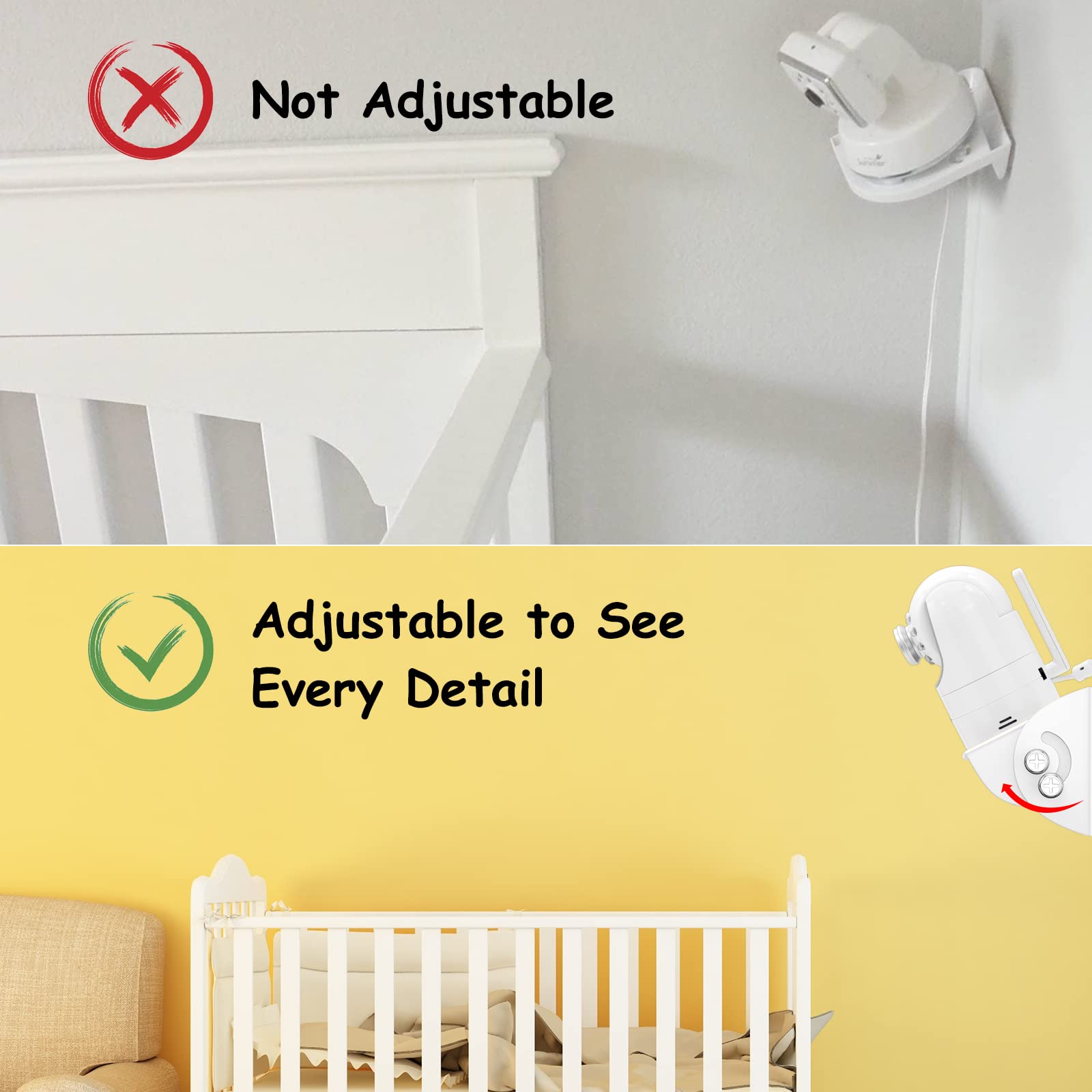 Camera Bebe Adjustable Angle Wall Mount For Arlo Baby Monitor