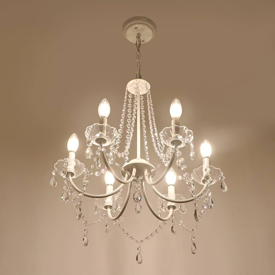 Lin Crystal  Jojospring Blanca 11.8 in. 4Light Crystal Drops Chrome Flush