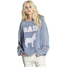 RECYCLED KARMA Women Bad Donkey Oversized Sweatshirt Vintage Blue