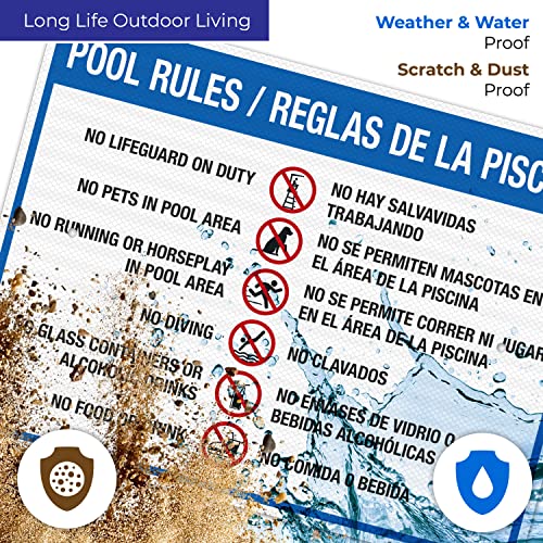 Cartel reglas piscina reflectante 18x24 pulg miniatura 5