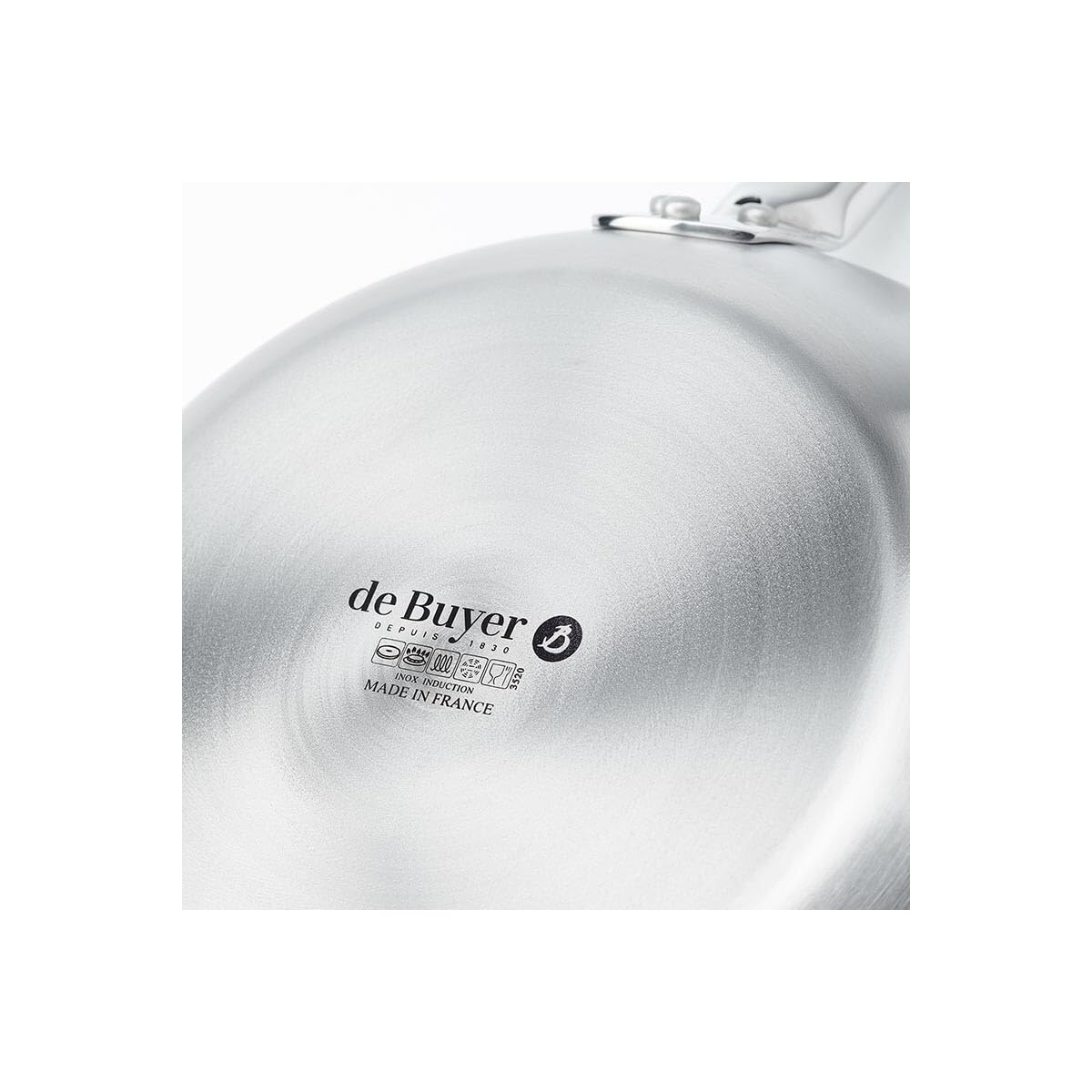 De Buyer - Poêle à frire en inox 3 couches ALCHIMY - 20 cm - Fabriquée en France, Maîtrise de la Cuisson, Inox 18/10, Tous Feux + Four, Finition Poli Brossé