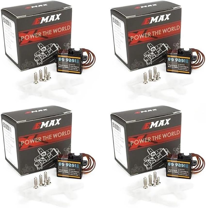 SPARKHOBBY EMAX ES9251II Plastics Digital Servo 3.6g Waterproof Servo with Gears Suitable for RC Car Helicopter Boat Airplane Accessories (ES9251 II 4PCS)