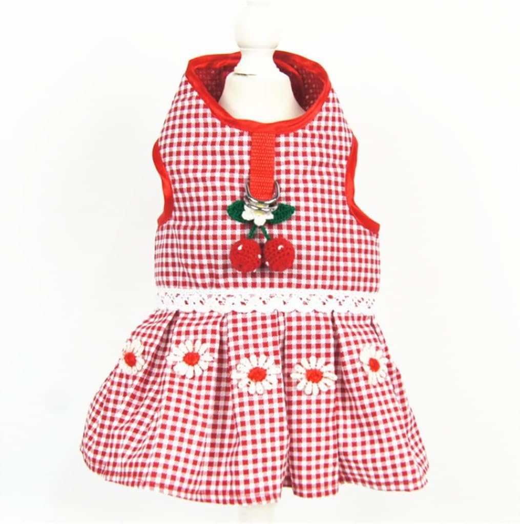 Pet Dress Summer Dog Harness Skirt Chihuahua Yorkie Clothes Poodle Pomeranian Schnauzer Pug French Bulldog Clothing (Color : Red Size : XXL Code) (Red XScode)