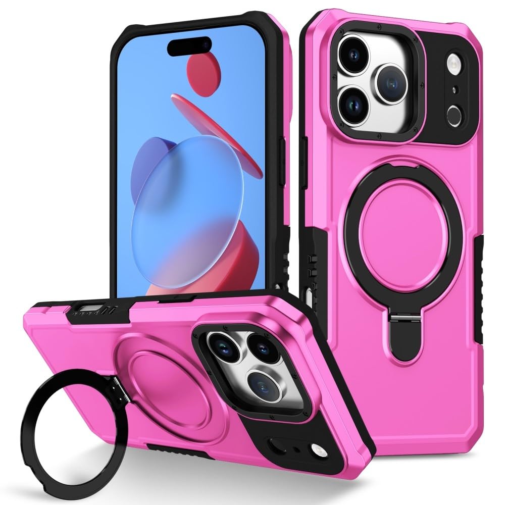 Coque iPhone 12 Pro Max silicone rose rigide protectrice à bague pliable - 8