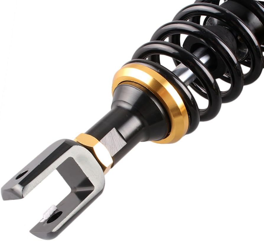 GZYF Pair 320mm Motorcycle Shock Absorbers Universal for HONDA for Suzuki for Yamaha for Kawasaki ATV Go Kart Quad Dirt Sport Bikes Black & Gold Eye To Clevis