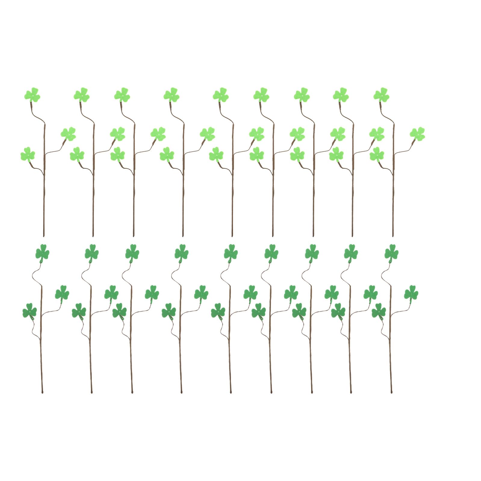 Trèfles artificiels verts de 32 cm, le lot festif pour compositions de Saint-Patrick