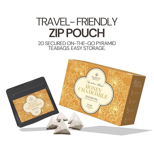Miniatura 3 de BLOSSOM RITUAL Manzanilla Miel  Té Oolong floral Hoja suelta  20 bolsas piramidales de base natural  Sirve hasta 60 tazas  Apoya el metabolismo y un