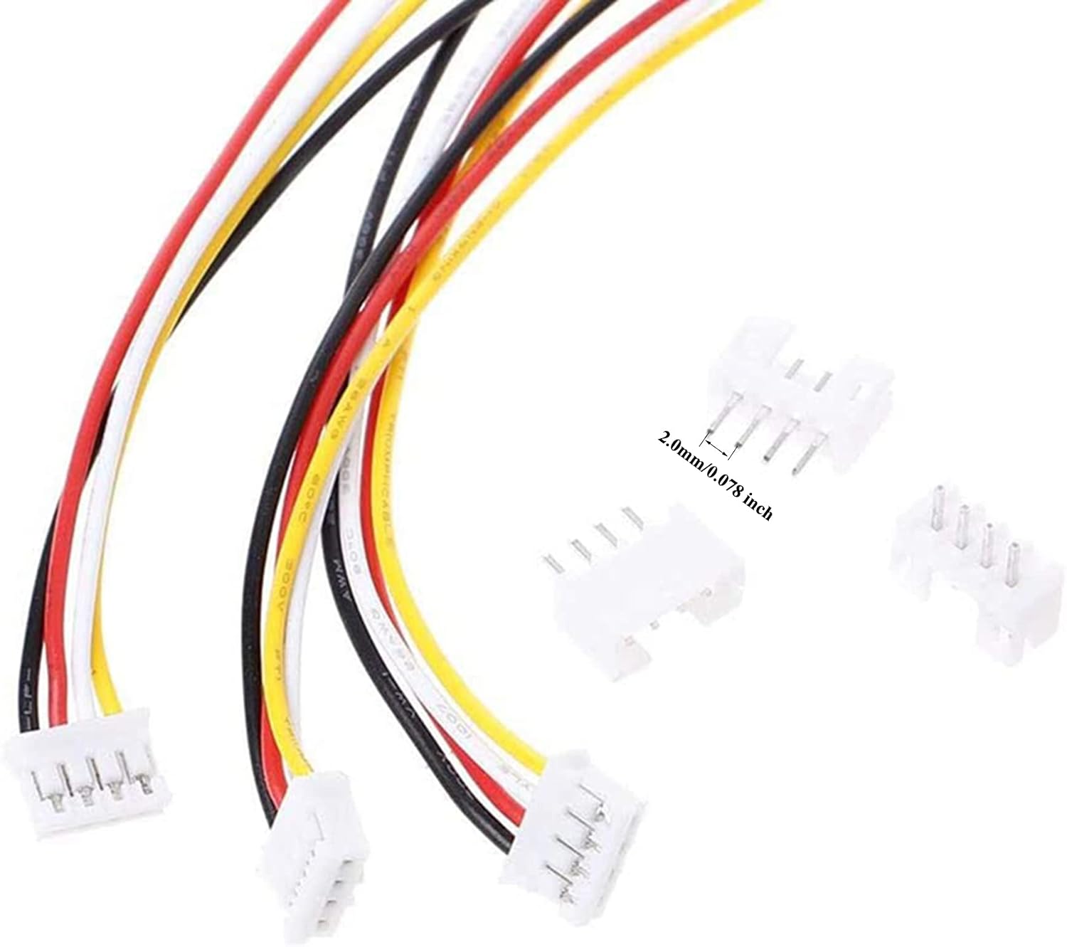 20 Sets Mini Micro Jst 2.0 Ph 4 Pin Connector Plug Male With 150mm Cable & Female