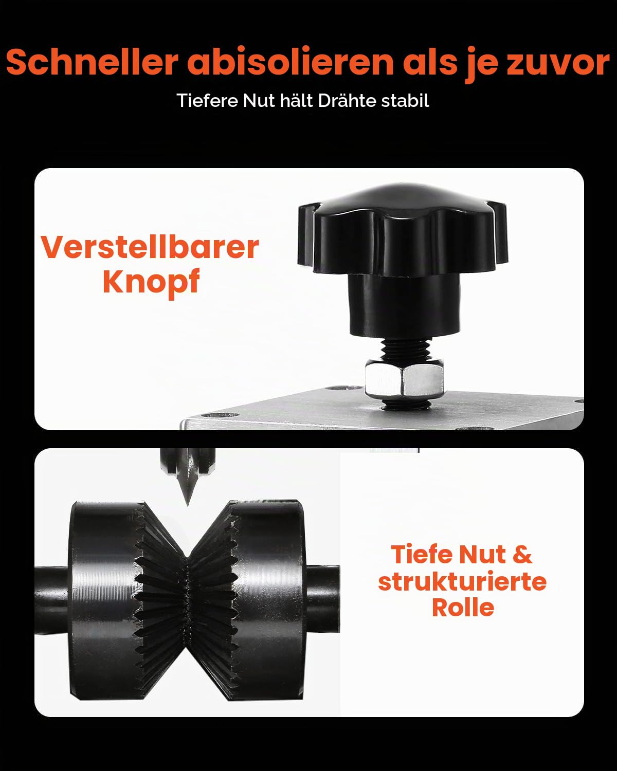 VEVOR Kabelschälmaschine 1,5-38mm Kabelabisoliermaschine Manuell oder Bohrmaschine angetrieben Kabel Abisoliermaschine 130x130x300mm Ideal zum Abisolieren von ummantelten monofilen mehradrigen Kabel