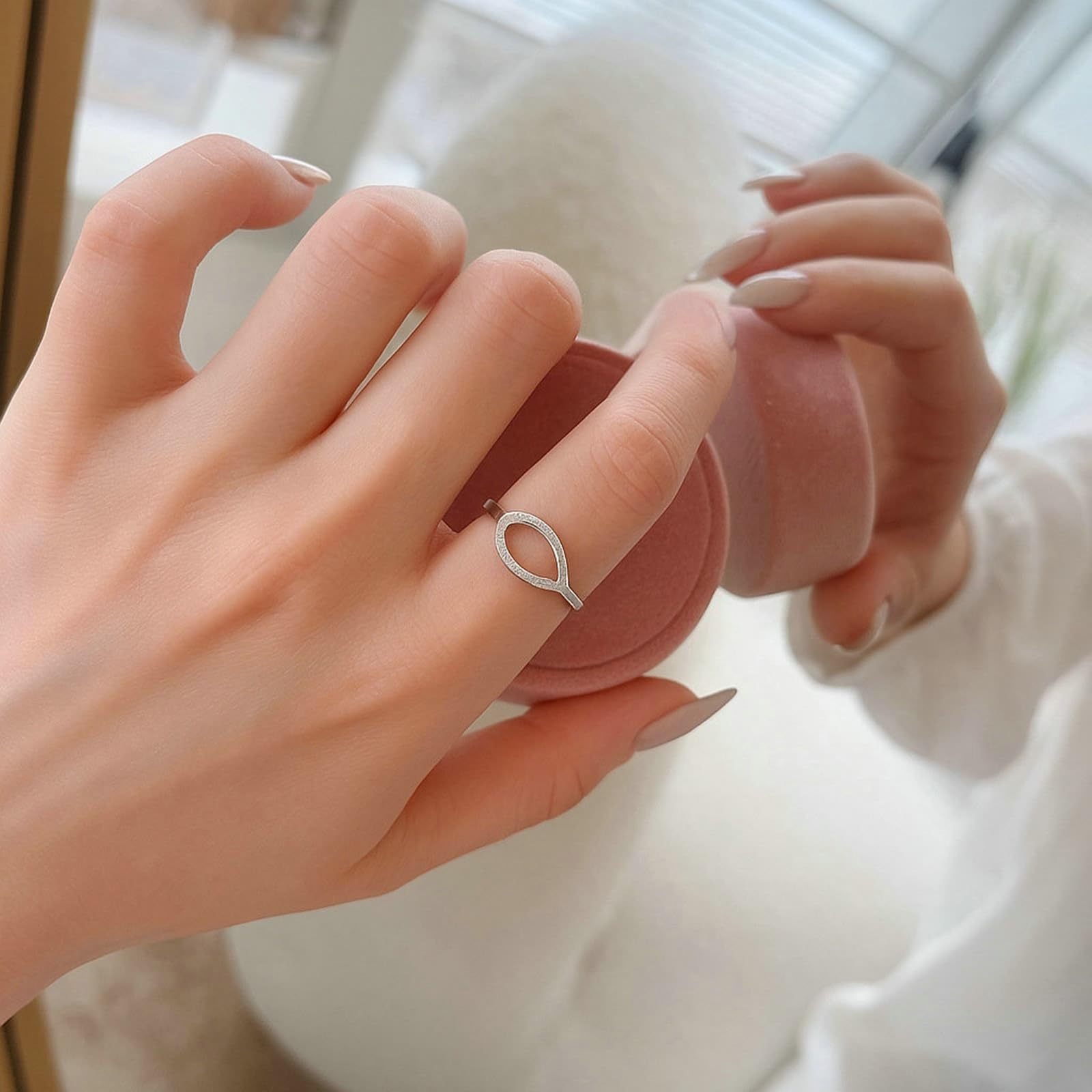 KnSam Obrączki ślubne z prawdziwego złota Au 375/585/750 białe złoto, klasyczny pierścionek soliter z diamentem, białe złoto 9K/14K/18K para pierścionków, rozm. 47-65