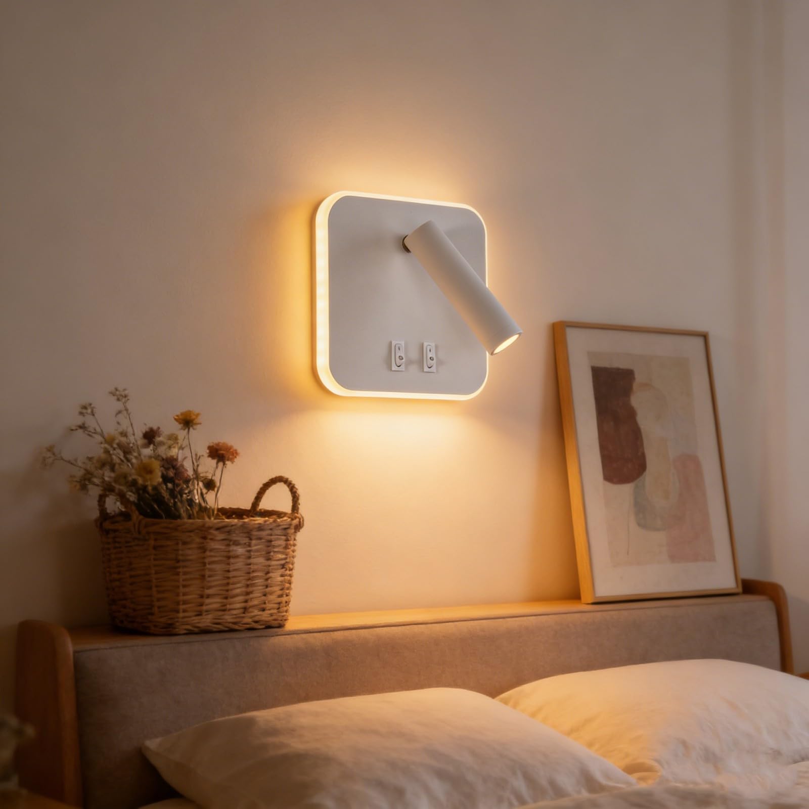 Lampada da lettura a LED da comodino montata a parete con rotazione 180 gradi per uffici da camera da letto e lampada da scrivania angolo regolabile per sala studio