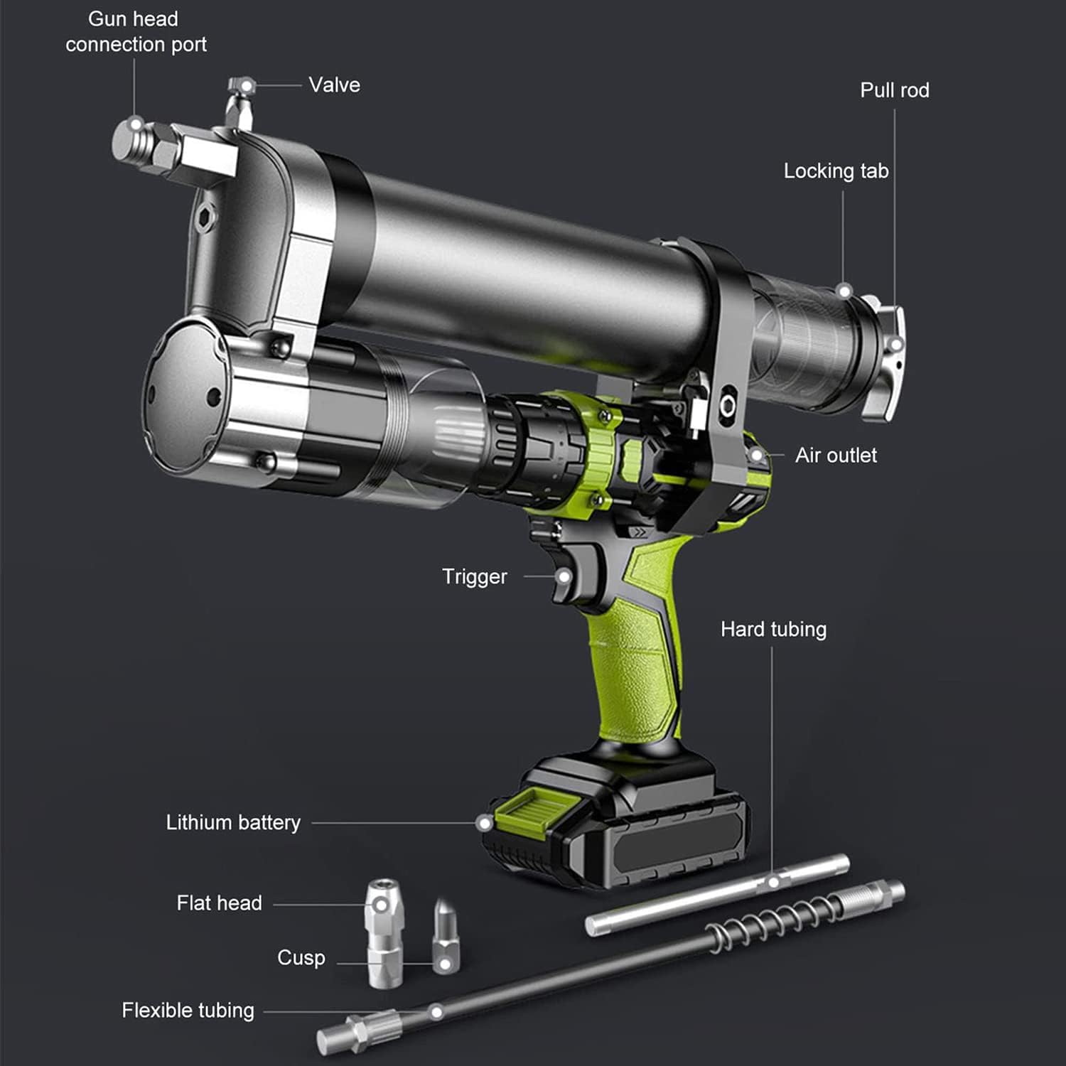 Akumulatorowy pistolet do smarowania, wiertarka litowa 25 V, podwójna prędkość, mechaniczny sprzęt do wtrysku smarowania