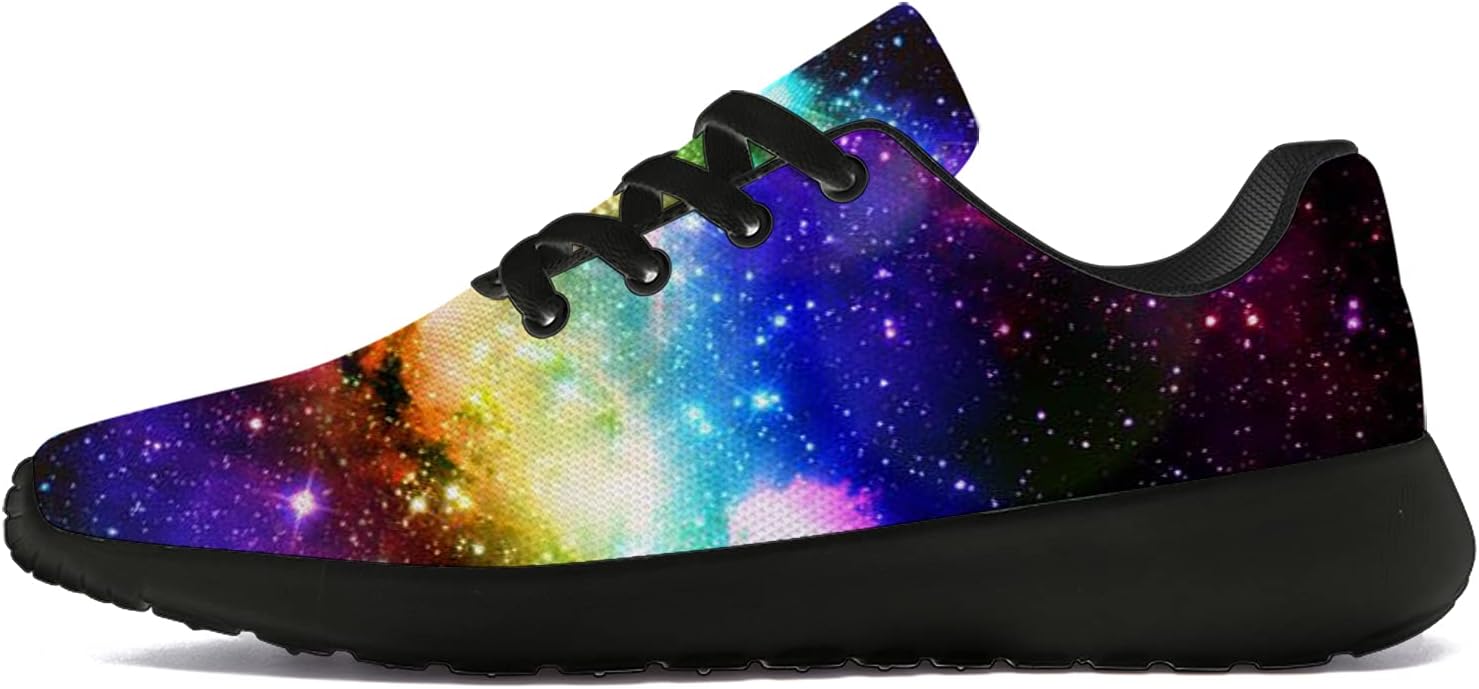 horethy Galaxy Shoes for Women Men Running Shoes Womens Mens Breathable Walking Tennis Sneakers Cosmic Shoes Gifts