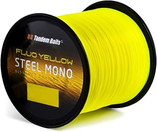 Tandem Baits Steel Mono Fluo Angelschnur für Angelrute | Angelzubehör für Karpfenrute | Nylonschnur zum Große-Fische-Angeln | Karpfenzubehör für Profis & Hobby-Angler