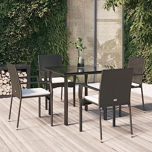 Salon de jardin polyrotin noir résistant aux intempéries et durable - 2
