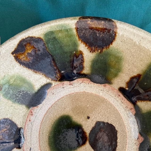 沖縄 やちむん 点打ち 大皿 北窯 沖縄 やちむん 点打ち 大皿 北窯