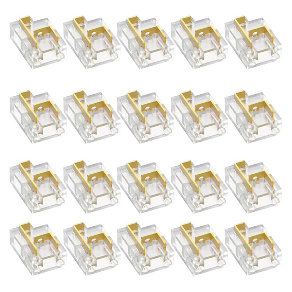 UDSKNV[KSL Solderless Clips for LED Strip Connectors- 8mm 2-Pin 20pcs Kit for Single Color SMD/COB Light Strips