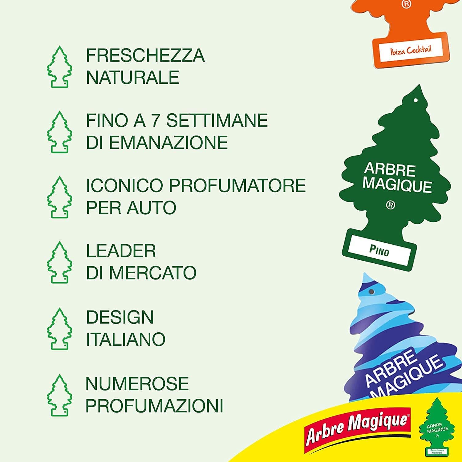 Arbre Magique POP Profumatore Auto - Vaniglia | Durata 30 Giorni | Confezione Da 4 Pezzi | Design Italiano - Foto 8