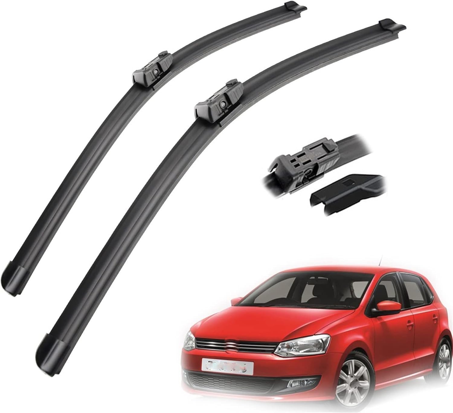 Essuie glace avant silencieux et balai résistant pour VW Polo 2006 à 2009