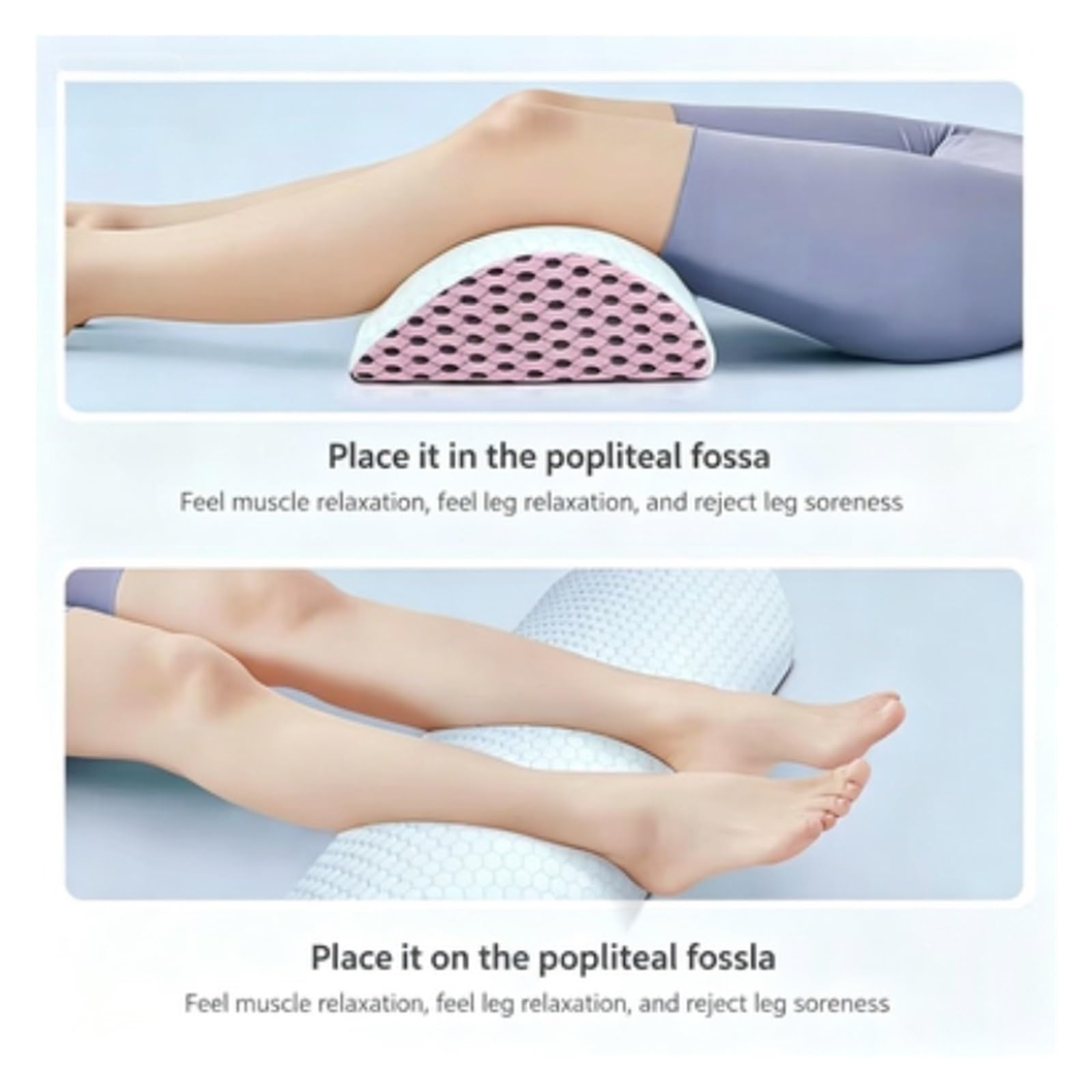 Almohada de Espuma viscoelástica for piernas: cojín elevación en Forma cuña Compatible con Soporte for piernas y Rodillas, Alivio del Dolor reducción la hinchazón(Pink)