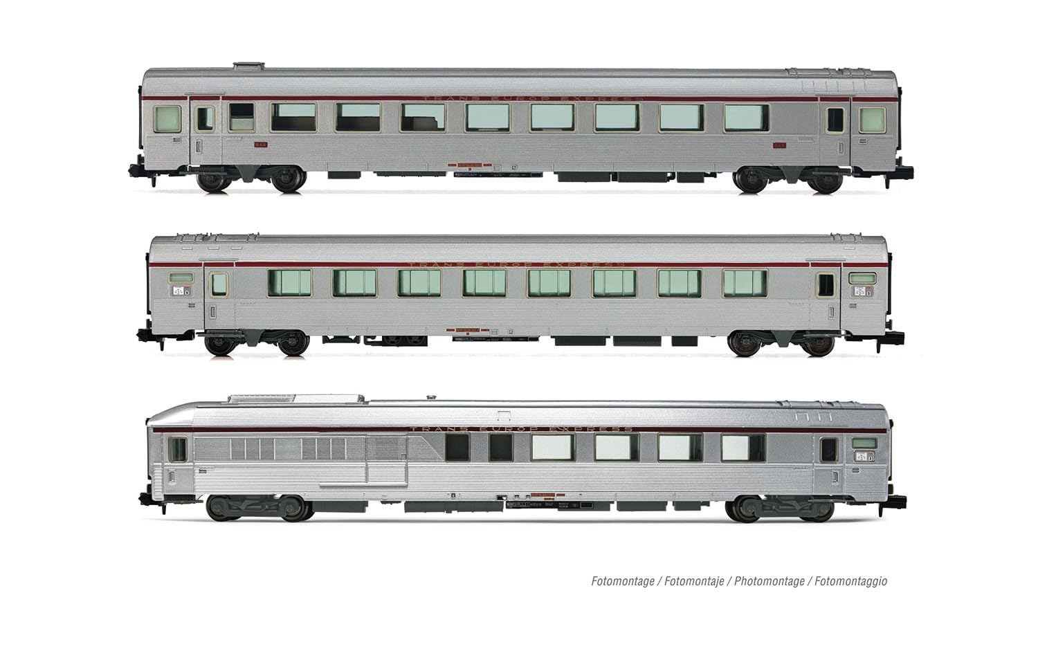 Arnold HN4501 SNCF, 3-unit pack TEE "Mistral" Nice-Paris, Arux + A8u + AD4tux, silver, ep. IV for adults and collectors