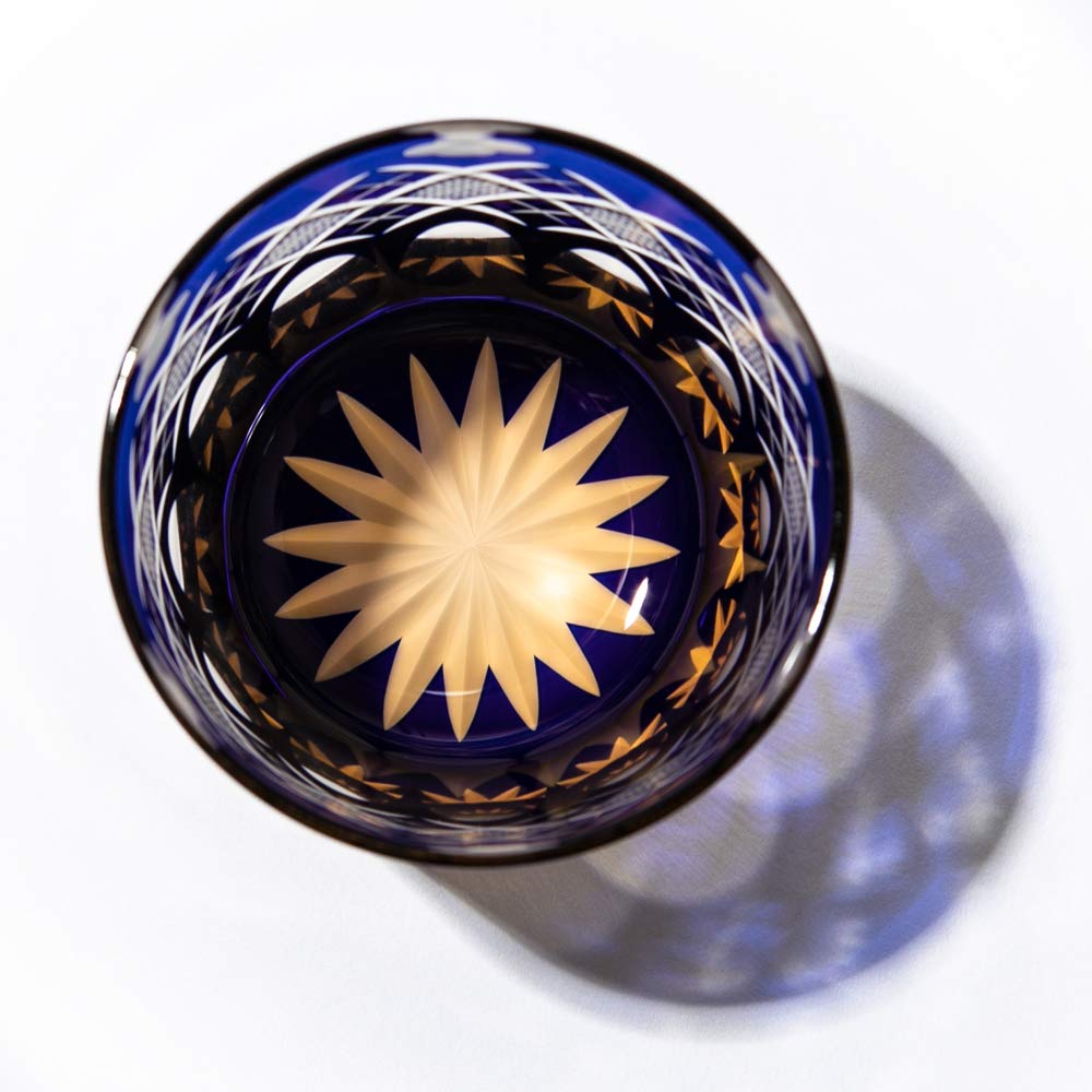 Amazon | 【 太武朗工房 公式 】 江戸切子 四ツ葉に矢来魚子紋