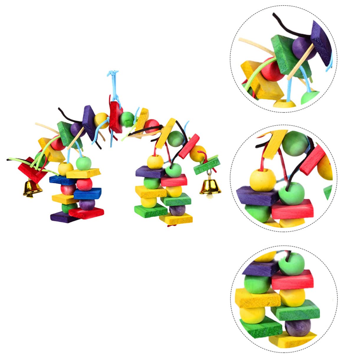 POPETPOP 3pièces Jouet à Mordre Bois pour Oiseaux Jouet Coloré pour Perroquets Et Oiseaux à Mâcher Accessoire De Jeu pour Animaux De Compagnie