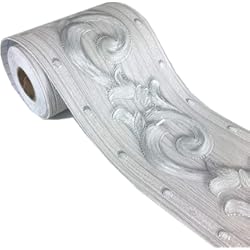 Metro De Friso De Pared Elegante papel pintado floral gris moldura frontera Peel Stick hogar techo decorativo borde para baño sala de estar cocina 10 cm por 5 metros