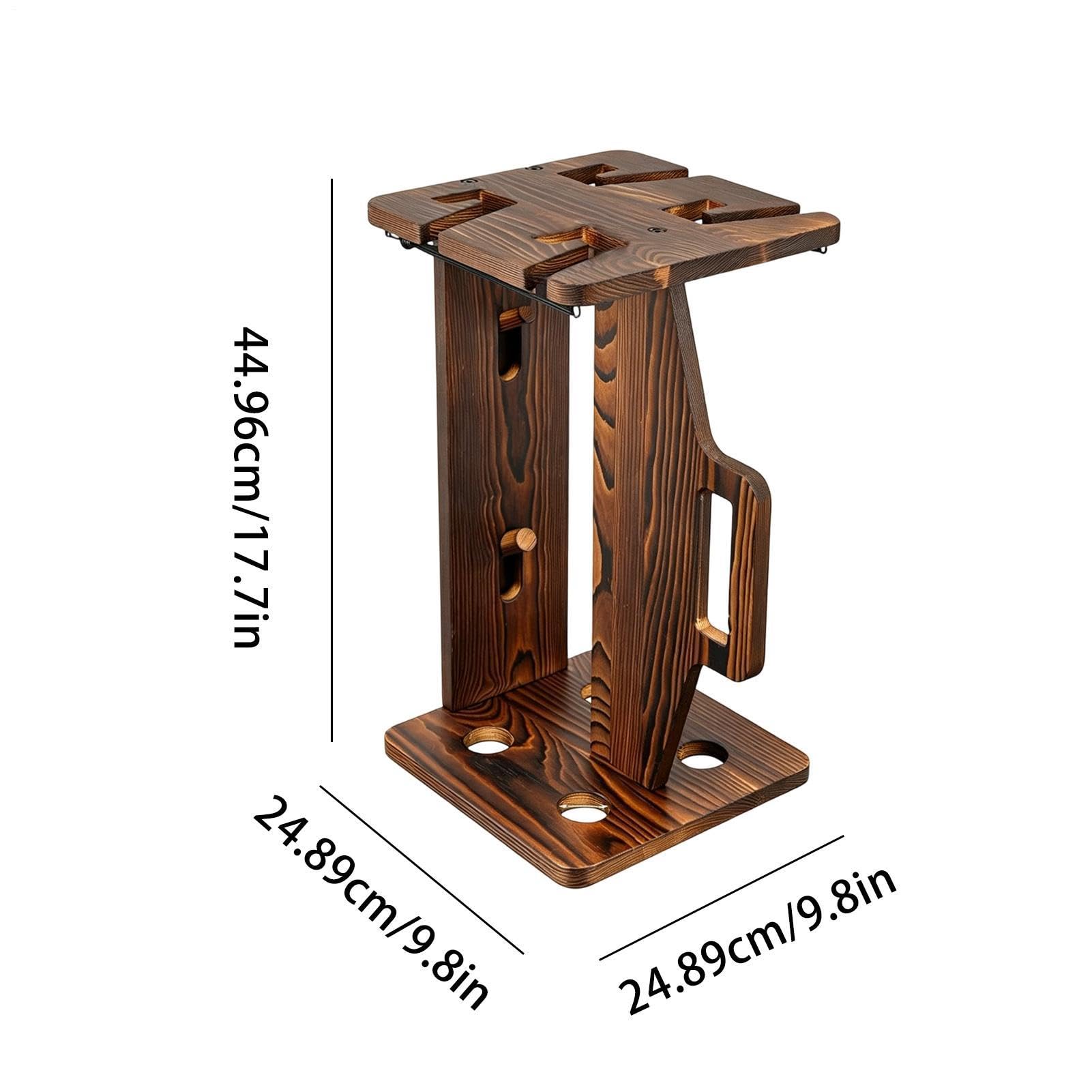 Supporto per canna da pesca, portatile, regolabile, in legno, per