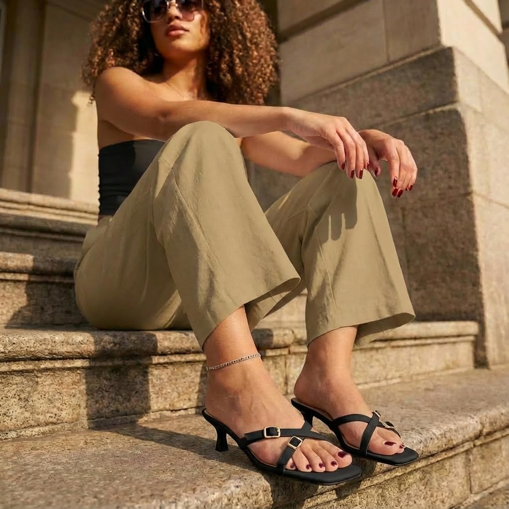 CUSHIONAIRE Women's Milan Kitten Heel Sandals +Memory Foam, Wide Widths Available - Image 3