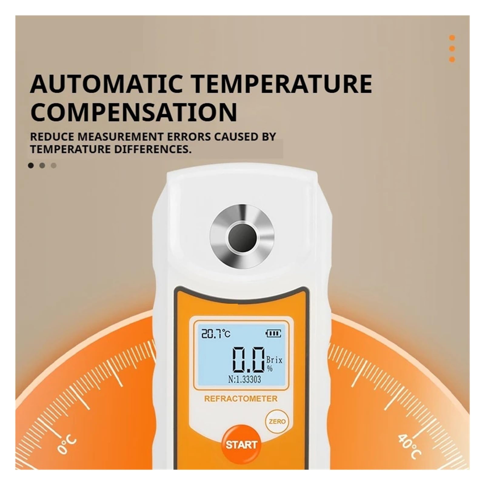 Rifrattometro digitale LCD, misuratore Brix, strumento di misurazione del contenuto di zucchero ATC for succhi di frutta, saccarometro 0-93% Risposta rapida
