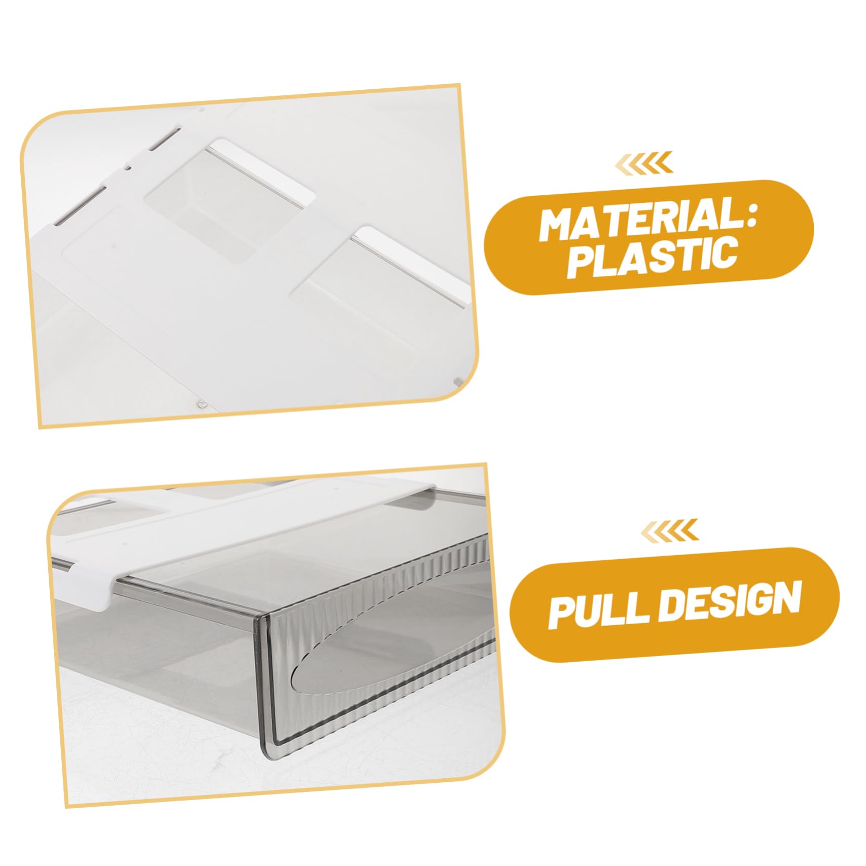 Ciieeo Organizer Sotto la Scrivania Cassetto Nascosto Bianco 2 Pezzi | Plastica Resistente All’usura, Grande Capacità per Accessori Ufficio, Uso in Soggiorno e Cassettiera