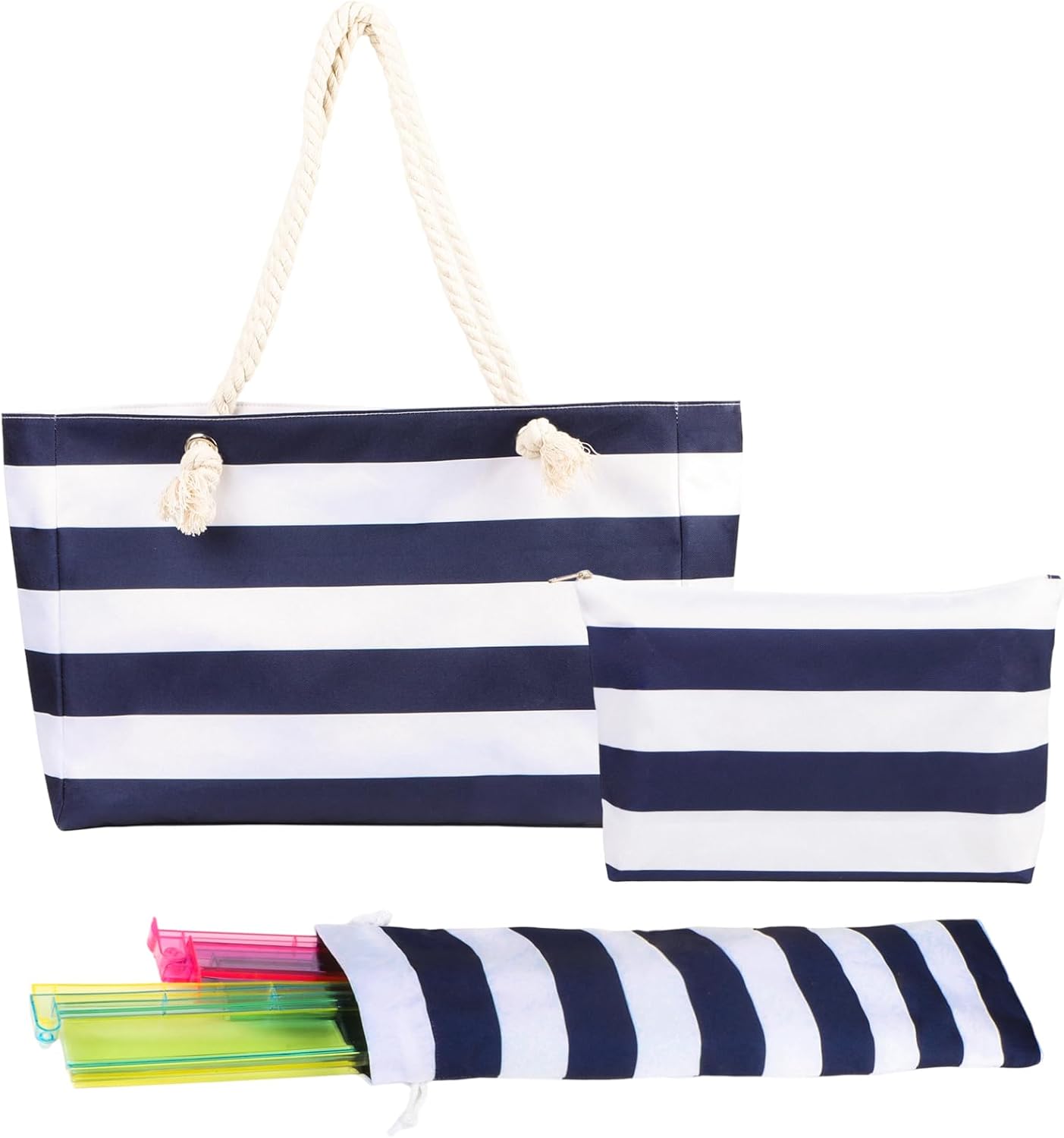 Empty Mahjong Tile Bag 3PS - Stripe American Mahjong Carrying Set Tote Bags for Tiles and Racks Storage (Case Only)