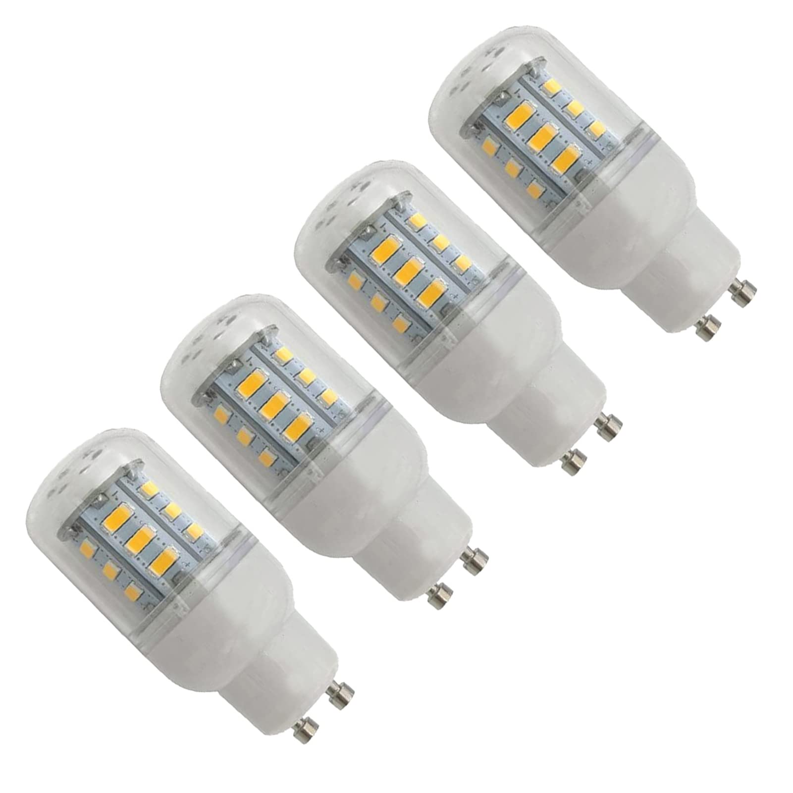 ZNEL Pack of 4 GU10 LED Corn Bulbs 5/8/10/12W Lamp Bulb Warm White 3000K, 360° Beam Angle Energy Saving Light Bulbs,Not Dimmable,Non Flickering,5W~24LED,110V~130V