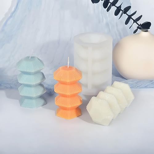 Molde cilíndrico espiral - Molde de silicona 3D para fundición de resina, arcilla y fabricación de velas