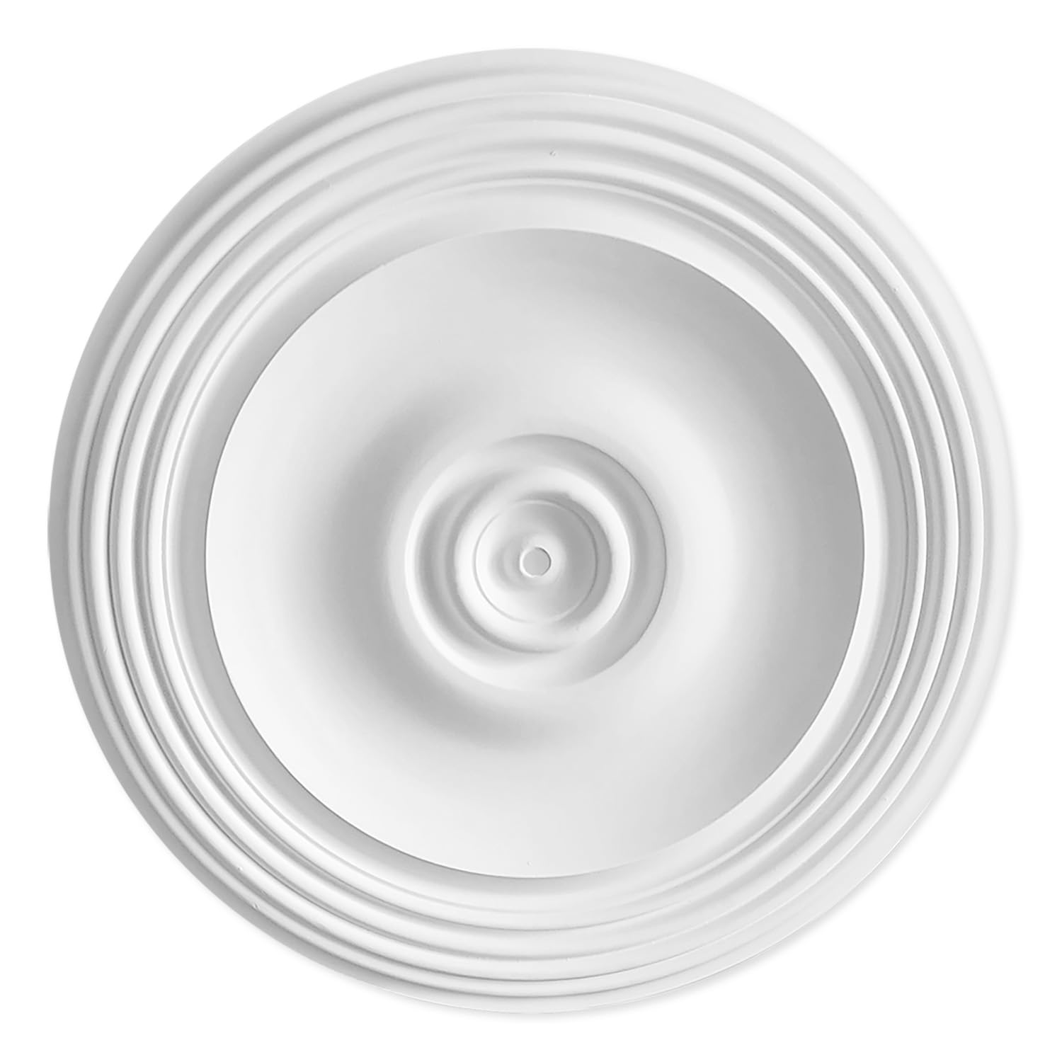 Living Heat White Acqua Increspata - Modern Concentric Ceiling Rose - Lightweight Polyurethane 53.2Cm X 3.4Cm