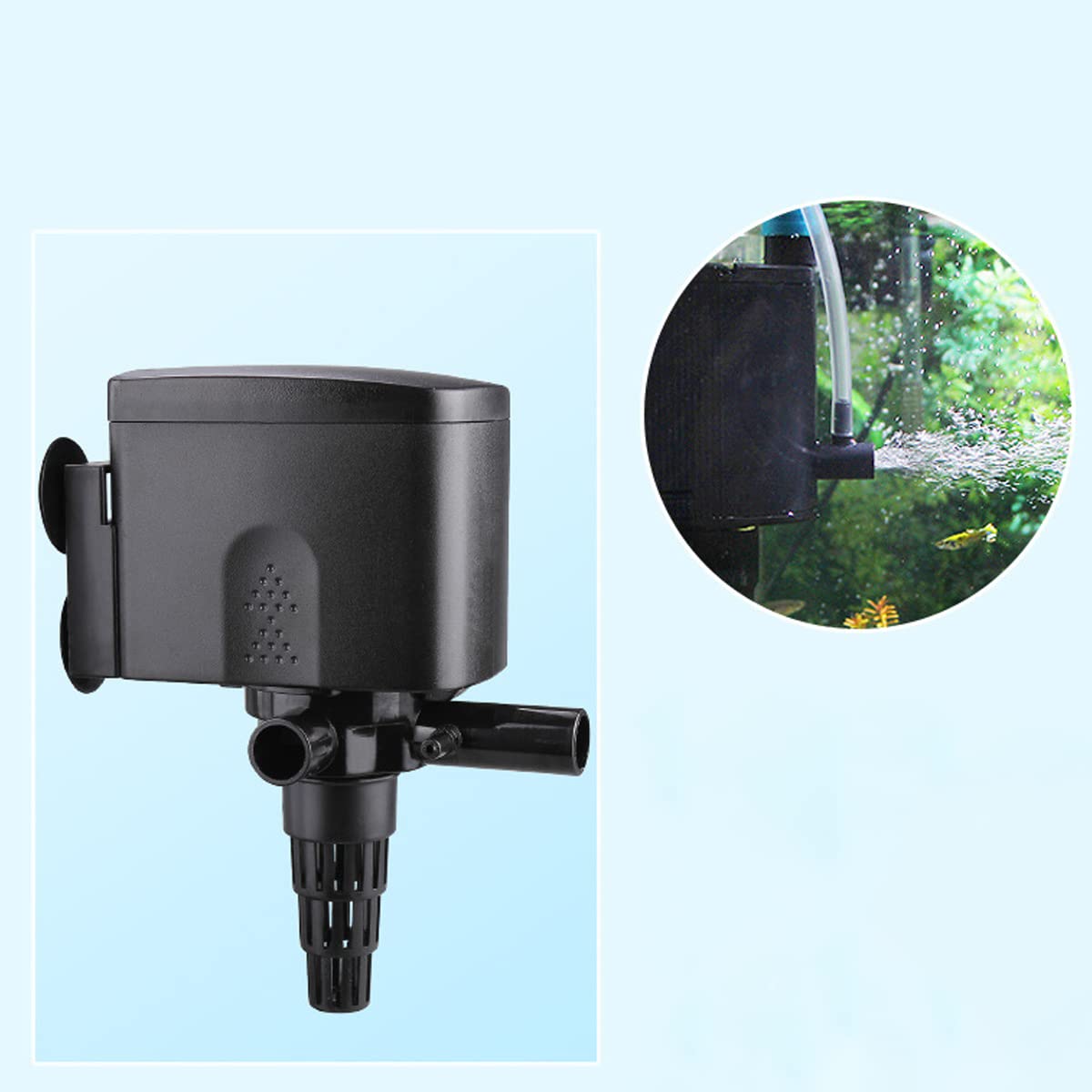 ITIY 5 en 1 Filtre UV d'aquarium, 400L/H 4W Pompe de Filtration Interne