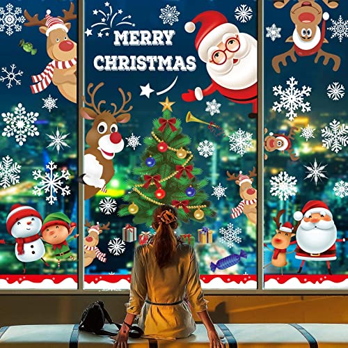 Lot De 9 Autocollants De Noël Pour Fenêtres, Décorations De