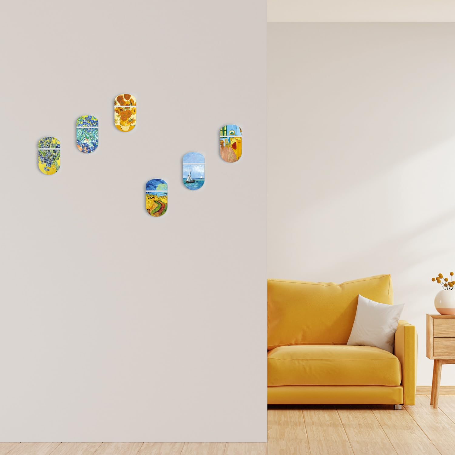 Appendiabiti Adesivi Da Parete Banksy - 6 Pezzi In Acrilico, Design Moderno - Foto 3