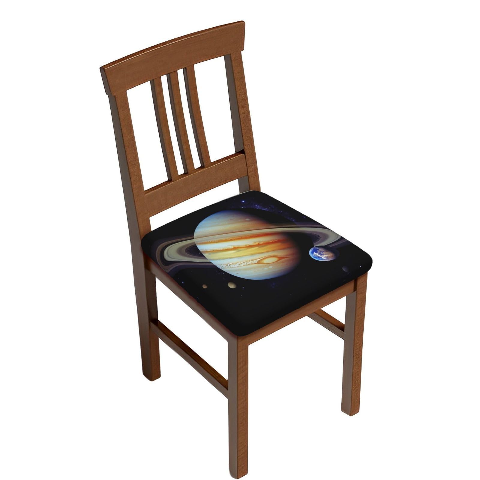 DWVTSLH Planet Jupiter Bar Stool Covers Square, Six Piece High Elastic Soft Seat Cushion Cover Protector Washable Barstool Slipcovers Nonslip Replacement Square Bar Chair Covers
