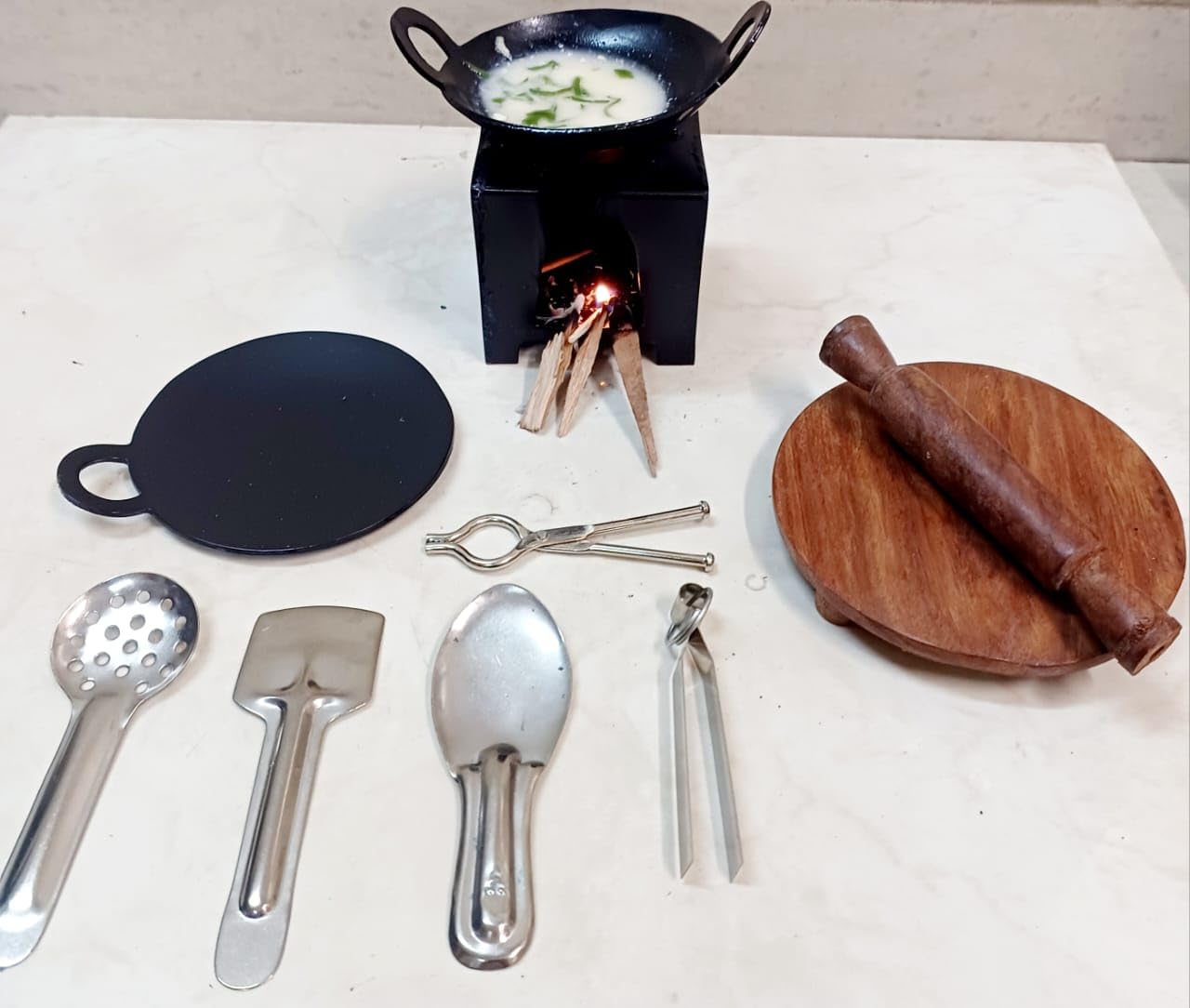 Jagrishti Toys Real Cooking Iron Miniature Kitchen Set for Kids Girl Girls (Single Stove Basic) (B0CWTNYMDB) Amazon Price History, Amazon Price Tracker
