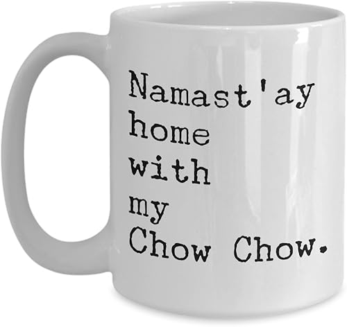 Miniatura 7 de Perro Chow Chow RegalosNAMAST 'ay casa con mi Chow Chow taza de café, 11onza, Blanco