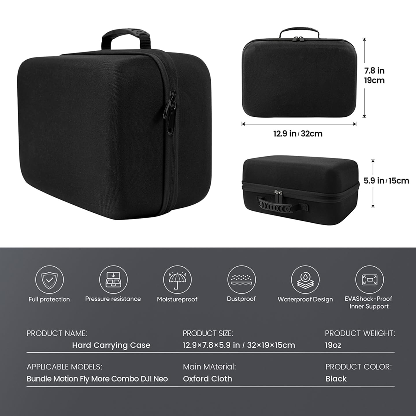 Étui de transport pour DJI NEO 1 Motion Fly More Combo, Store NEO 1 Drone, DJI RC Motion 3, lunettes N3, hub de recharge de batterie et 4 batteries, hélices de rechange, etc. Accessoires, Pour