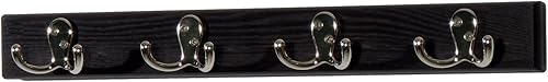 Miniatura 5 de Madera Mallet 4Doble Prong Hook RailEscudo rack-brass