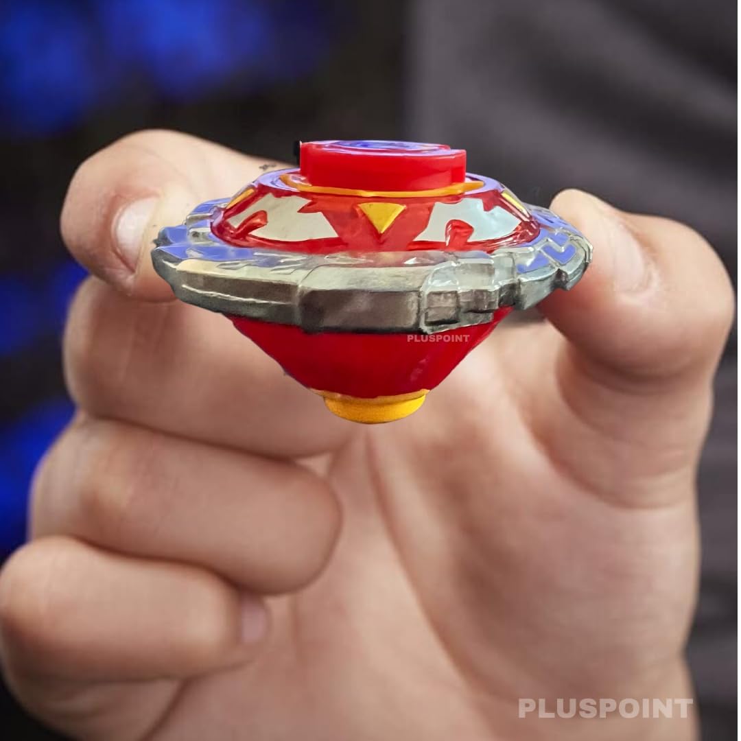 PLUSPOINT Battling Top Burst Launcher Grip Toy Blade Set Gyro Blades Battling Tops Metal Fusion Starter Set with Launcher Gift Toys for Boys Kids Children Age 6+ - Image 4 thumbnail