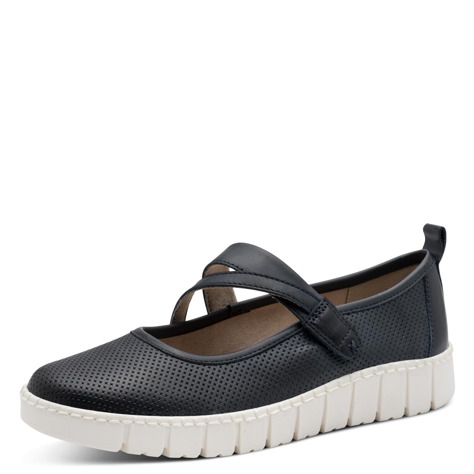 Jana Women's Ballerina Strap 8-24764-46 Ballet Flats, Navy, 41 EU