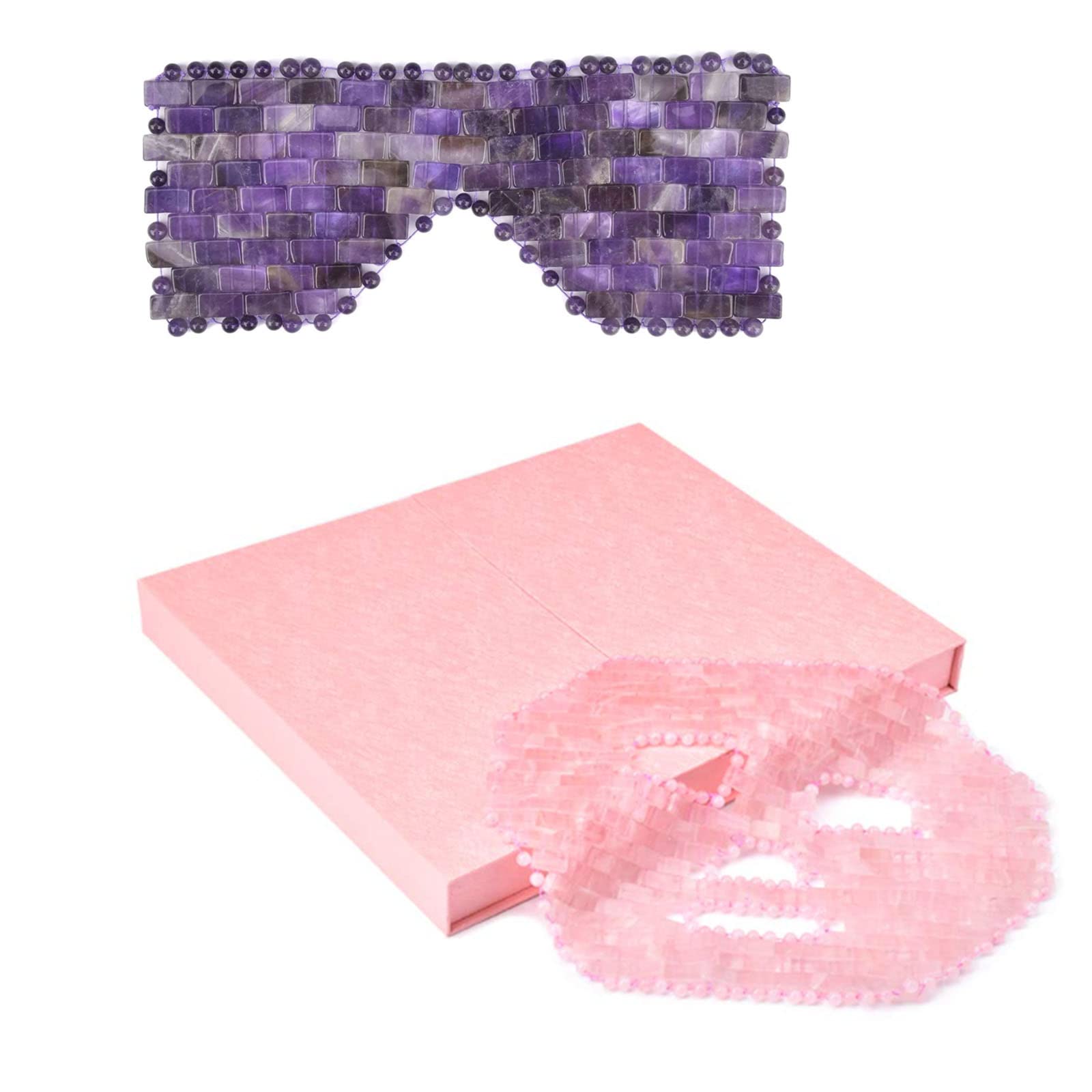 ideayard Amethyst Eye Mask Rose Quartz Face Mask 100 All Natural Jade Soothe Stone Rose Quartz Eye Mask